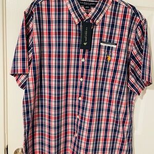 U.S. Polo Assn. Men's Red and Blue Checkered Shirt